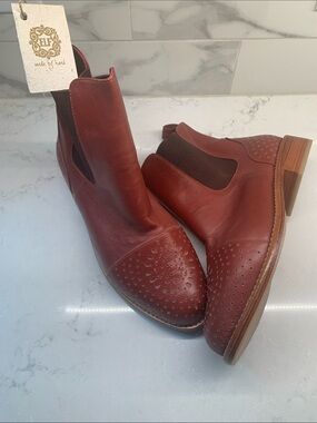NEW Bali ELF Burgundy Handmade Leather Boots Brogue Eclipse Vtg Brown 10 $375